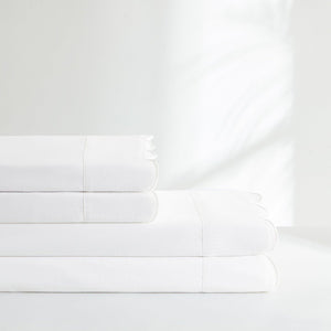 Coastal Chic Scalloped Edge Cotton Sheet Set
