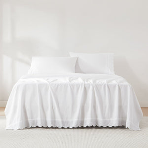 Coastal Chic Scalloped Edge Cotton Sheet Set