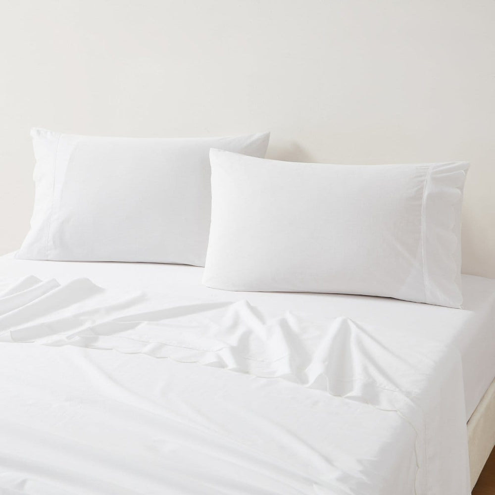 Coastal Chic Scalloped Edge Cotton Sheet Set