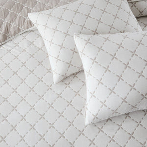 Diamond Leaf Jacquard Reversible Matelasse Coverlet Set