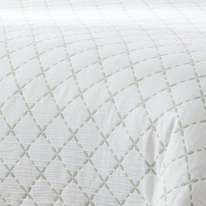 Diamond Leaf Jacquard Reversible Matelasse Coverlet Set