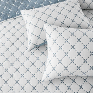 Diamond Leaf Jacquard Reversible Matelasse Coverlet Set