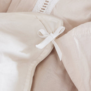 Doris Eyelet Inset Trim Cotton Duvet Cover Set