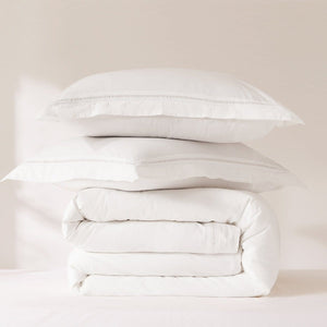 Doris Eyelet Inset Trim Cotton Duvet Cover Set