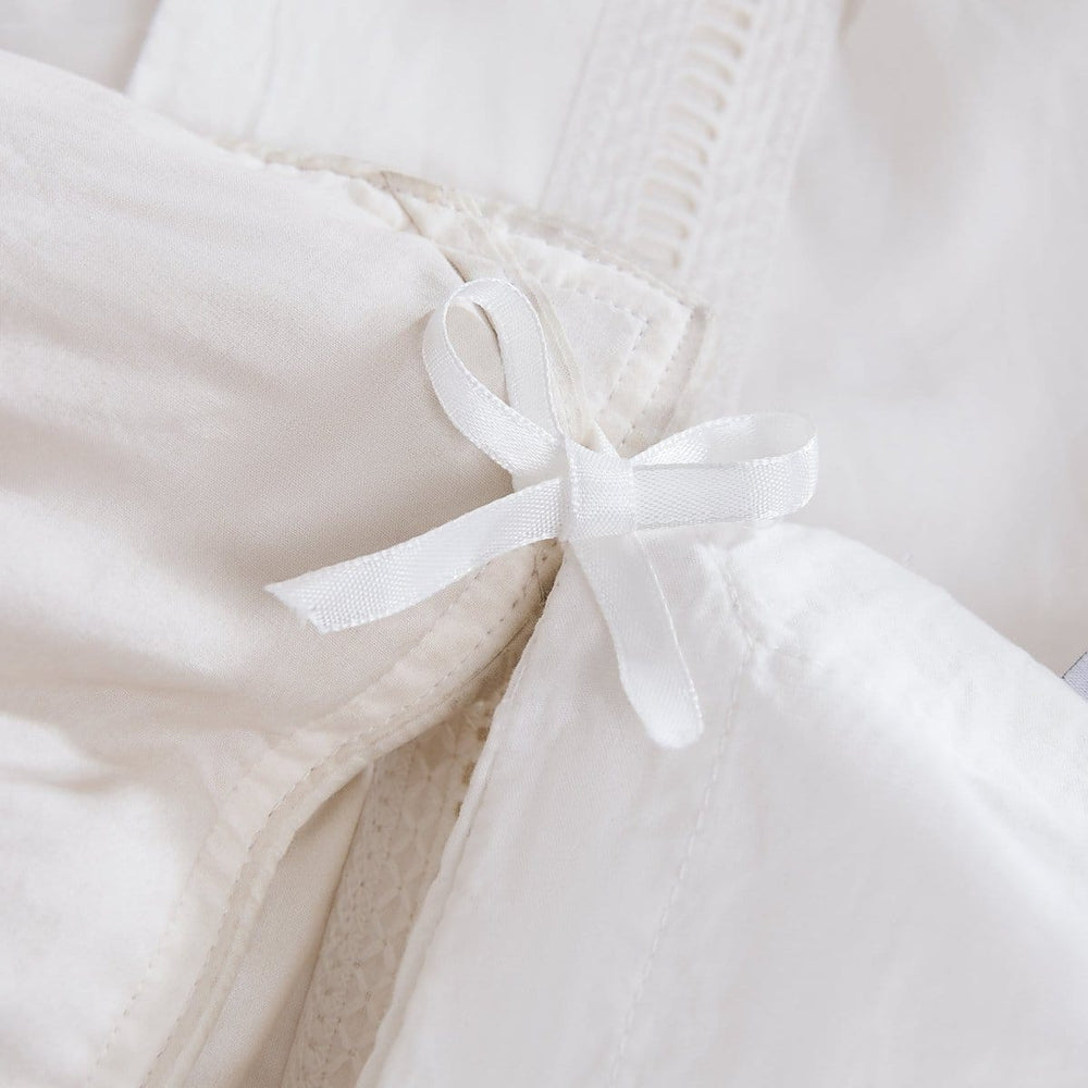 Doris Eyelet Inset Trim Cotton Duvet Cover Set