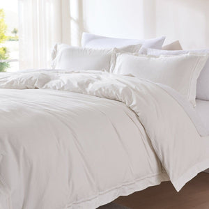 Doris Eyelet Inset Trim Cotton Duvet Cover Set