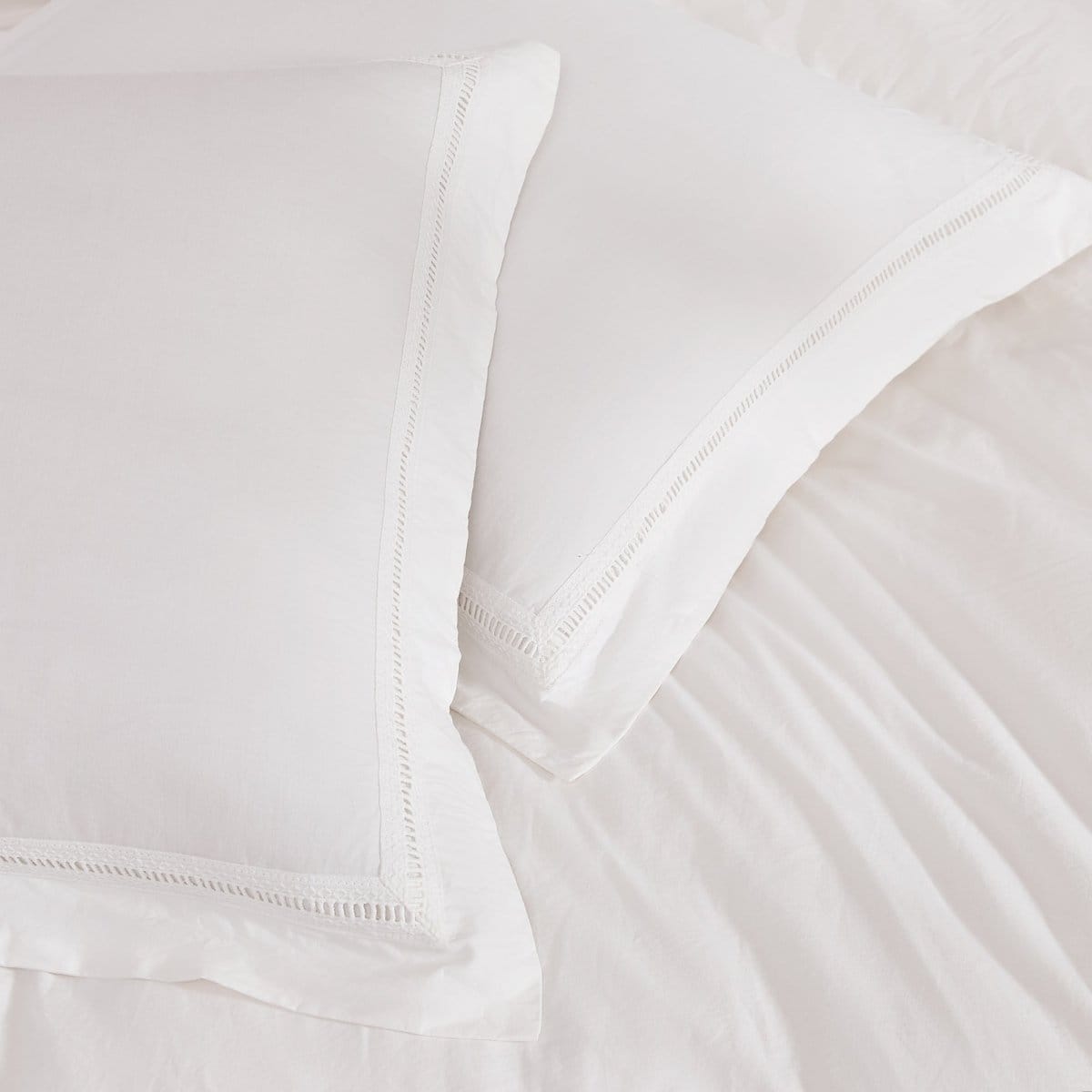 Doris Eyelet Inset Trim Cotton Duvet Cover Set
