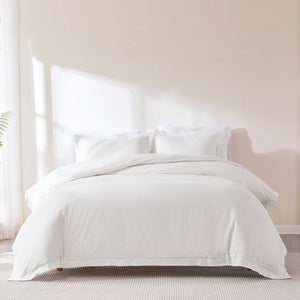Doris Eyelet Inset Trim Cotton Duvet Cover Set