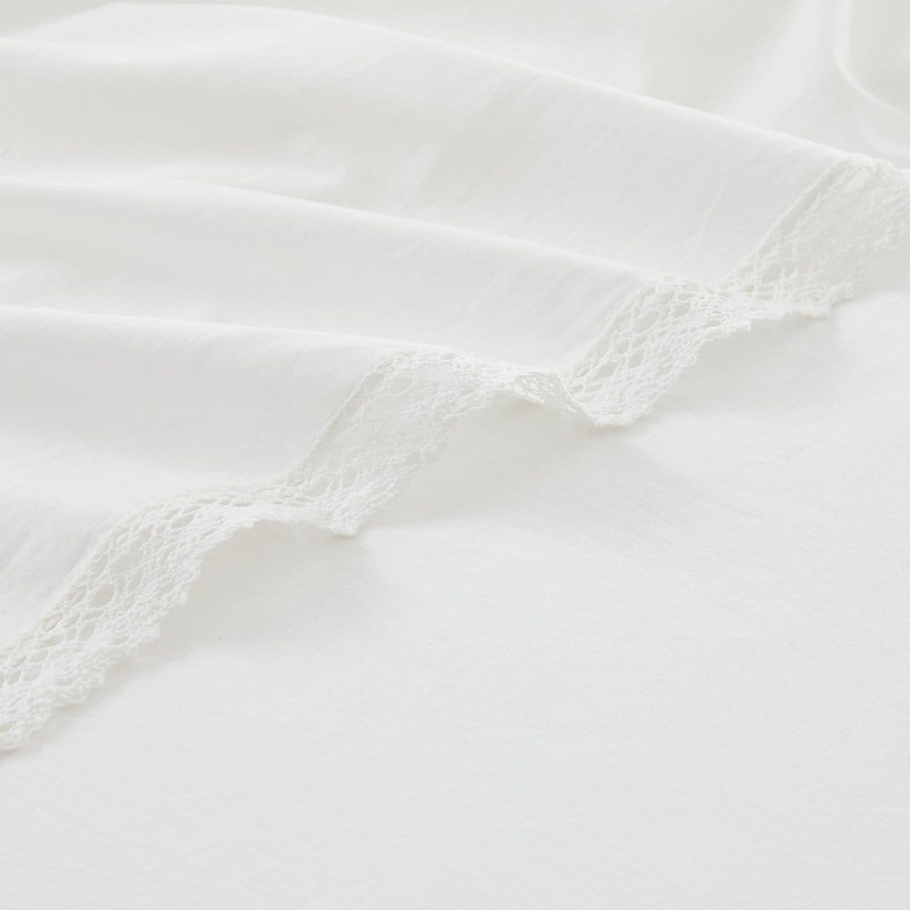 Evelyn Lace Trim Cotton Sheet Set