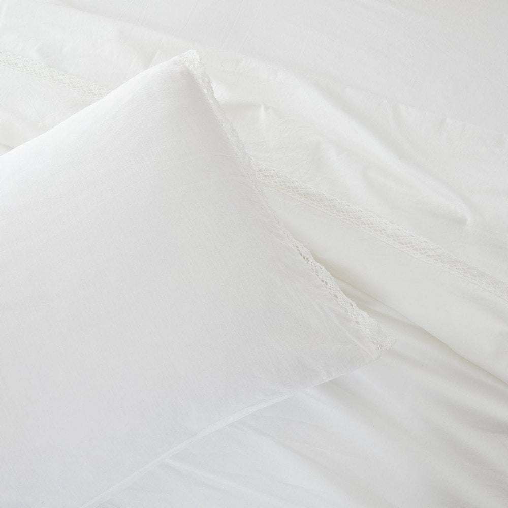 Evelyn Lace Trim Cotton Sheet Set