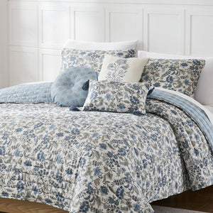 Lillian Block Print Reversible Quilt 6 Set