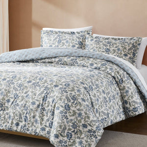 Lillian Block Print Reversible Comforter Set 3Pc