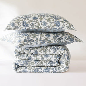 Lillian Block Print Reversible Comforter Set 3Pc