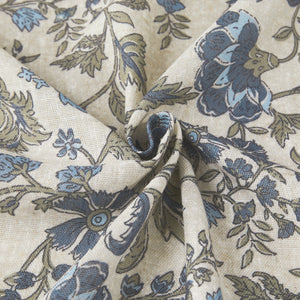 Lillian Block Print Linen Textured Shower Curtain