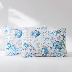 Oceana Watercolor Sea Life Quilt Set