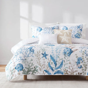 Oceana Watercolor Sea Life Quilt Set