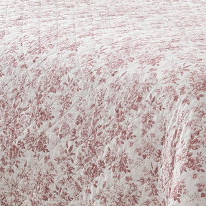 Peony Toile Reversible Cotton Quilt Set
