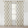 Sofia Flower Block Bouquet Linen Textured Window Curtain Panels