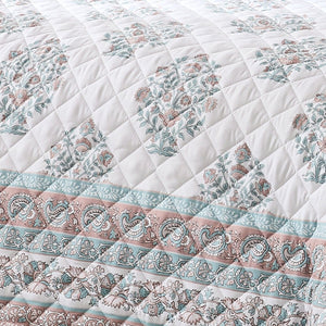 Sofia Flower Block Bouquet Reversible Quilt 6Pc Set