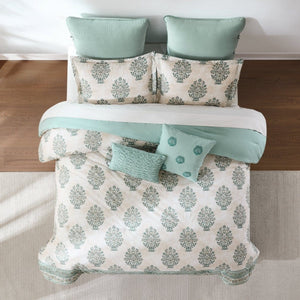 Sofia Flower Block Bouquet Cotton Comforter Set