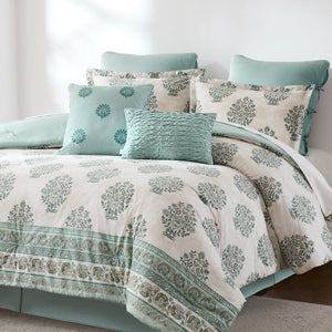 Sofia Flower Block Bouquet Cotton Comforter Set