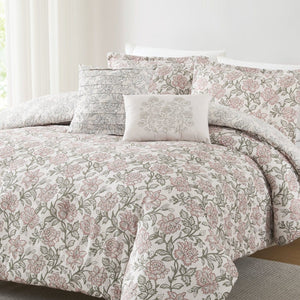 Zara Floral Block Reversible Comforter 5Pc Set