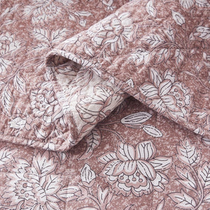 Zara Floral Block Reversible Cotton Quilt Set