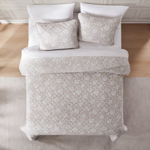 Zara Floral Block Reversible Cotton Quilt Set
