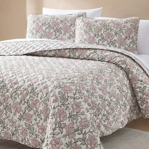 Zara Floral Block Reversible Quilt Set