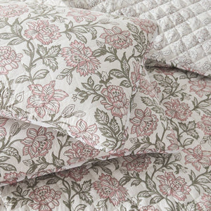 Zara Floral Block Reversible Quilt Set