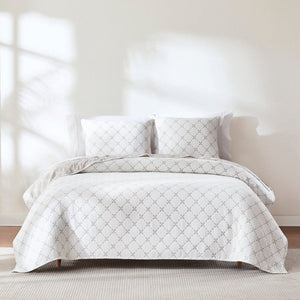 Diamond Leaf Jacquard Reversible Matelasse Coverlet Set