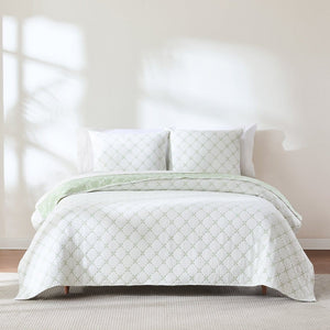 Diamond Leaf Jacquard Reversible Matelasse Coverlet Set