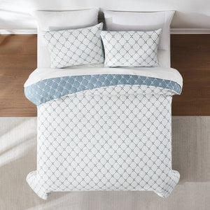 Diamond Leaf Jacquard Reversible Matelasse Coverlet Set