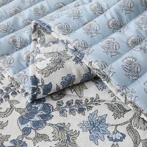Lillian Block Print Reversible Quilt 6 Set