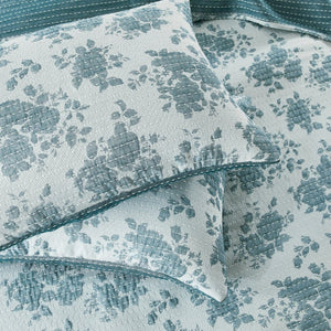 Rose Garden Pick Stitch Jacquard Matelasse Coverlet Set