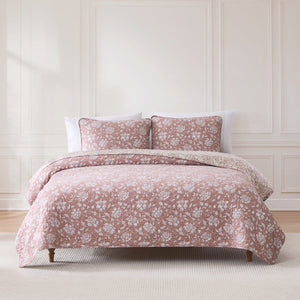 Zara Floral Block Reversible Cotton Quilt Set