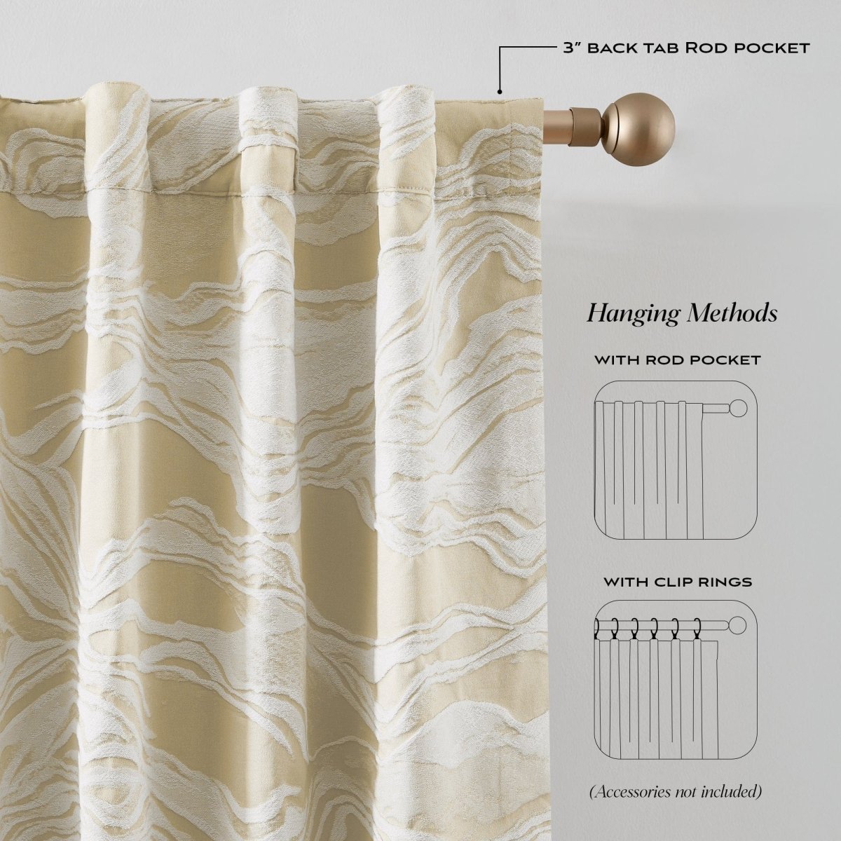 Cascade Wave Blackout Window Curtain Panels