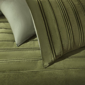 Pleated Groove Velvet Duvet Cover Set