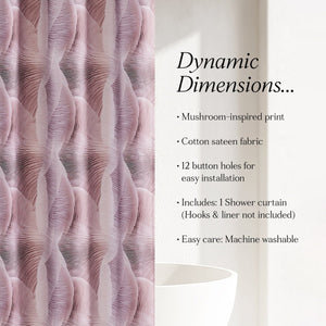 Mycelium Dream Cotton Shower Curtain