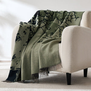 Threaded Roots Wool Throw Blanket