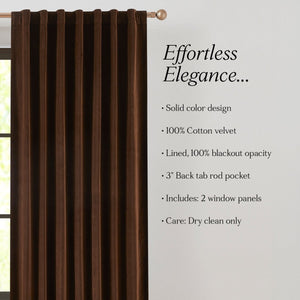 Terran Velvet Blackout Window Curtain Panels