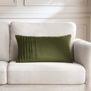 Pleated Groove Velvet Decorative Pillow Cover