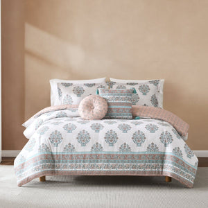 Sofia Flower Block Bouquet Comforter 5Pc Set