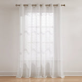 Aileen Textured Raindrop Sheer Window Curtain Panels