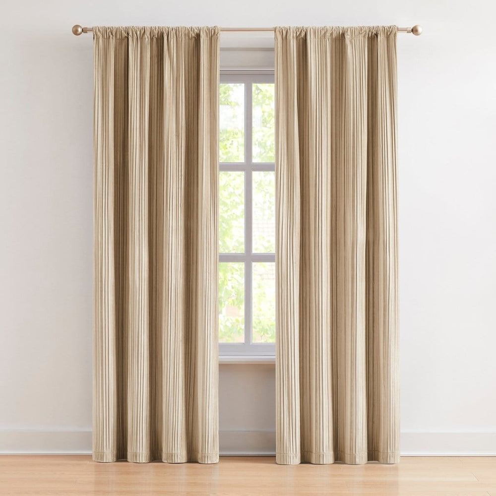 Glam Pleated Velvet Light Filtering Window Curtain Panels