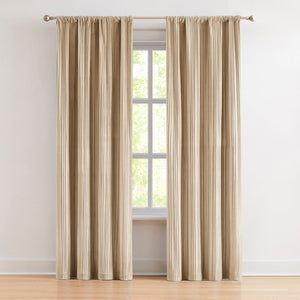 Glam Pleated Velvet Light Filtering Window Curtain Panels