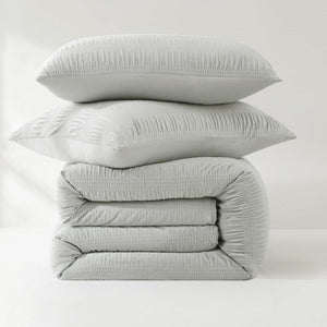 Azalea Ruched Velvet Stripe Comforter Set