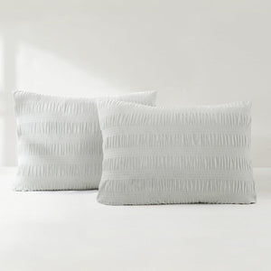 Azalea Ruched Velvet Stripe Comforter Set