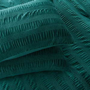 Azalea Ruched Velvet Stripe Comforter Set