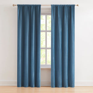 Glam Pleated Velvet Light Filtering Window Curtain Panels